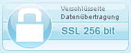 SSL 256 bit - verschlüsselte Datenübertragung!