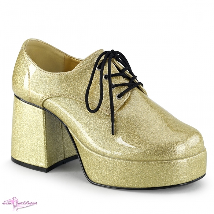 Herren Disco Plateau Schuhe 70er gold - für Fasching & Shows | Art.Nr.:  19333
