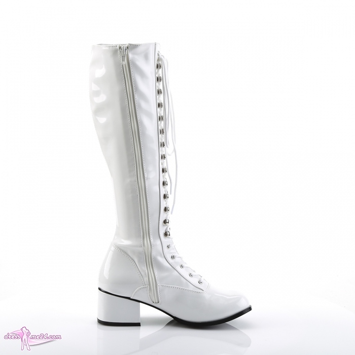 Lack Stiefel Retro-302 weiß - Shoes, Boots, Knee Boots, Plateau | Art.Nr.:  21295