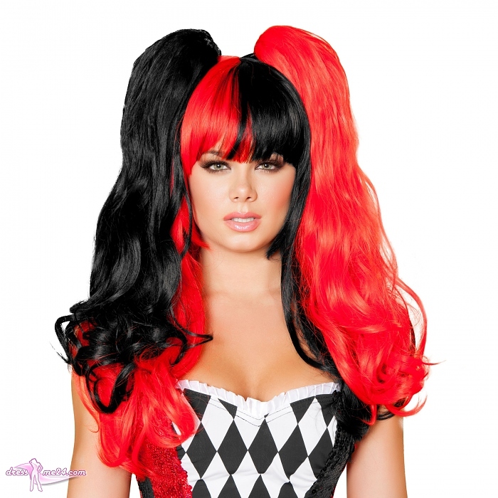Schwarz Rote Perücke - Kostüme, Fasching, Halloween, Caps, Hats | Art.Nr.:  WIG101