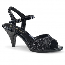 High Heels Sandalette Belle-309 Glitter schwarz