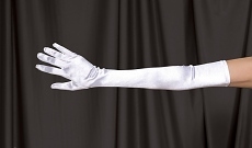 Weiße Satin Handschuhe