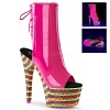 Neon Strass Plateau Stiefelette Adore-1018RBS pink